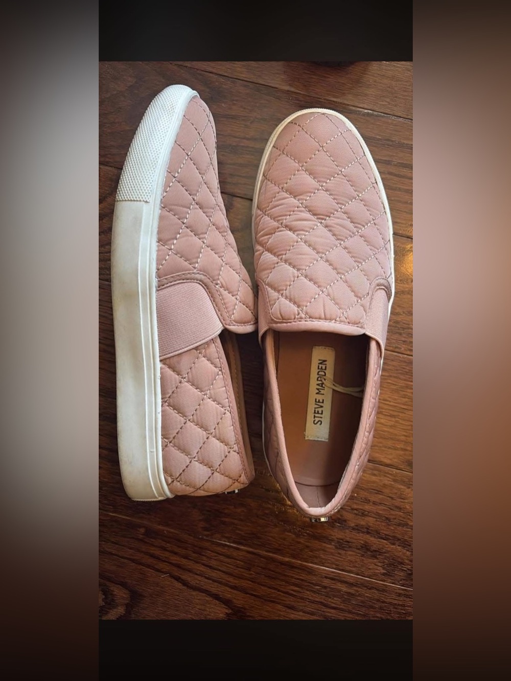 Steve Madden Quilted Slip-On Sneakers in Blush